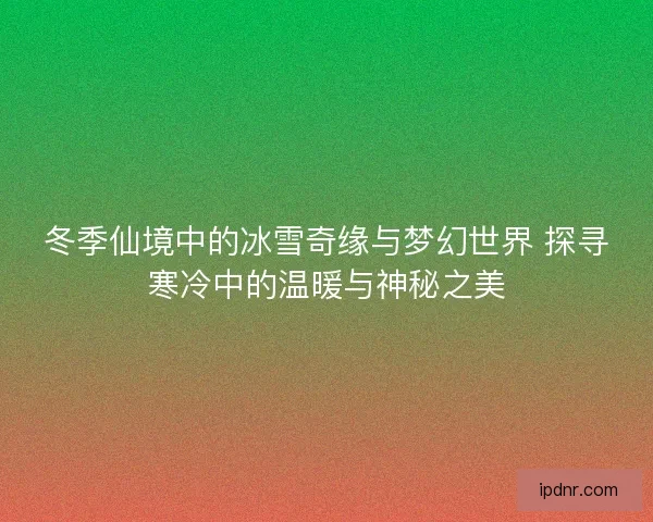 冬季仙境中的冰雪奇缘与梦幻世界 探寻寒冷中的温暖与神秘之美