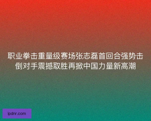 职业拳击重量级赛场张志磊首回合强势击倒对手震撼取胜再掀中国力量新高潮
